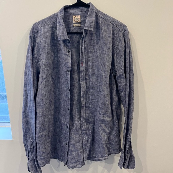 Men’s light weight linen button down shirt made in Italy! - Picture 1 of 2